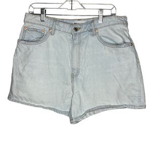 Zara High Waisted Short 4” Inseam Acid Light Wash Women’s Denim Shorts Size 12